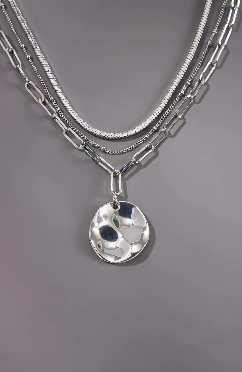 modern elements layered necklace