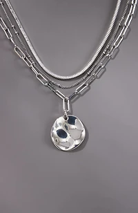 modern elements layered necklace