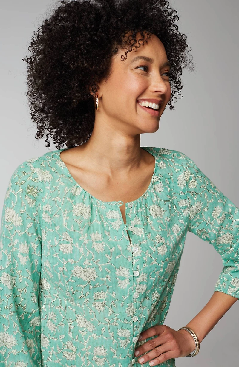 pure jill button-front tunic