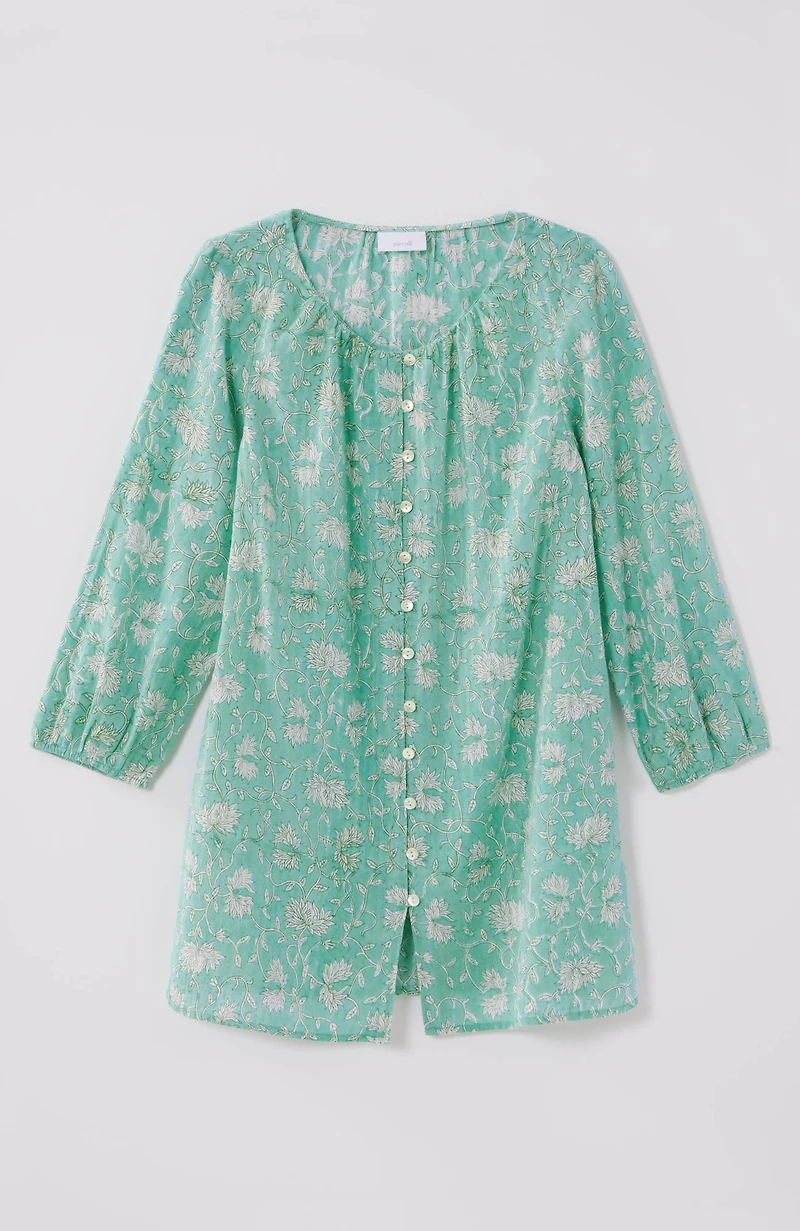 pure jill button-front tunic