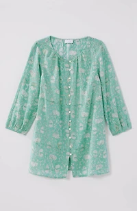 pure jill button-front tunic