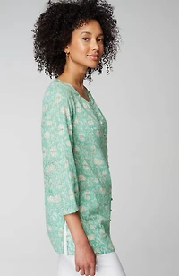 pure jill button-front tunic
