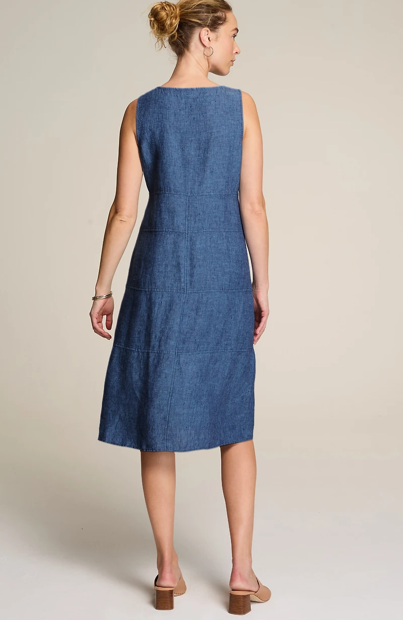 pure jill seamed linen dress