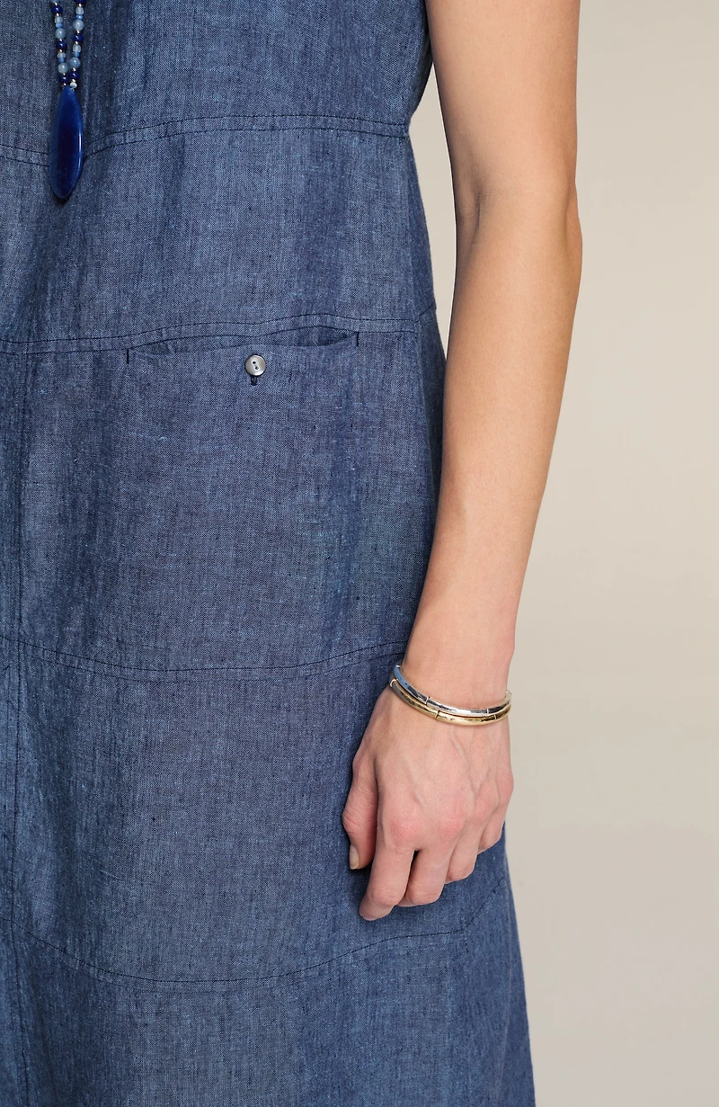 pure jill seamed linen dress