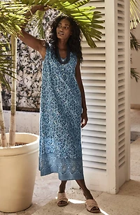 pure jill waist-seamed maxi dress