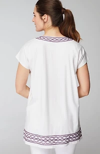 pure jill knit embroidered tunic