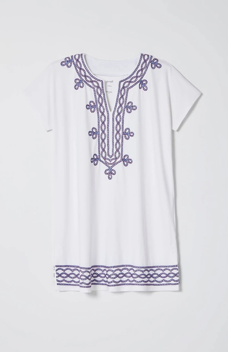 pure jill knit embroidered tunic