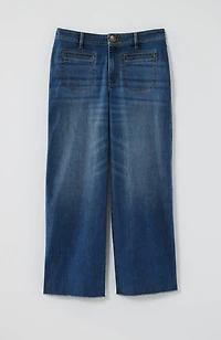 wide-leg welt-pocket crops