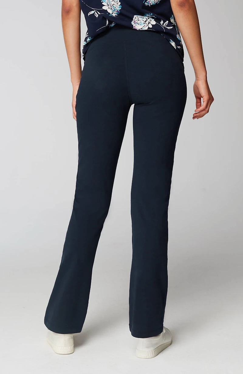 fit breathe cotton high-rise boot-cut pants