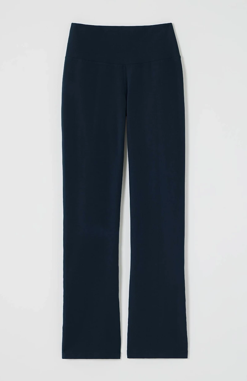 fit breathe cotton high-rise boot-cut pants