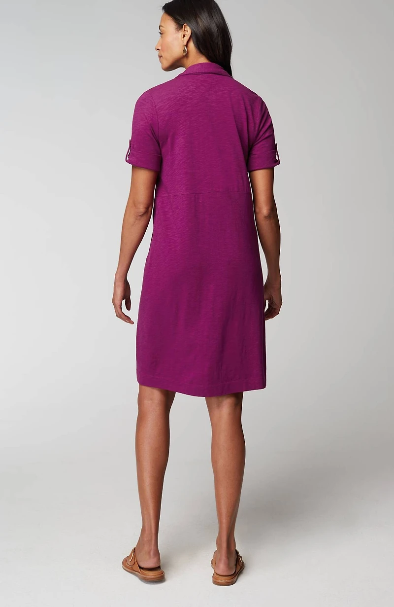 classic cotton-slub shirtdress