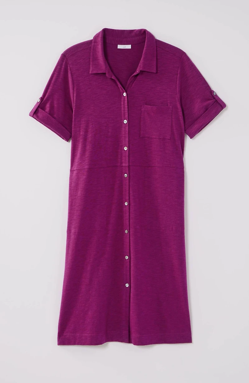 classic cotton-slub shirtdress