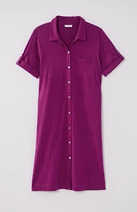 classic cotton-slub shirtdress