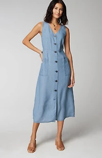 sleeveless button-front dress