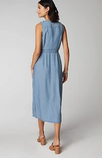sleeveless button-front dress