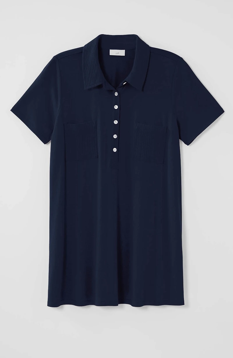 cotton-gauze mixed-media tunic