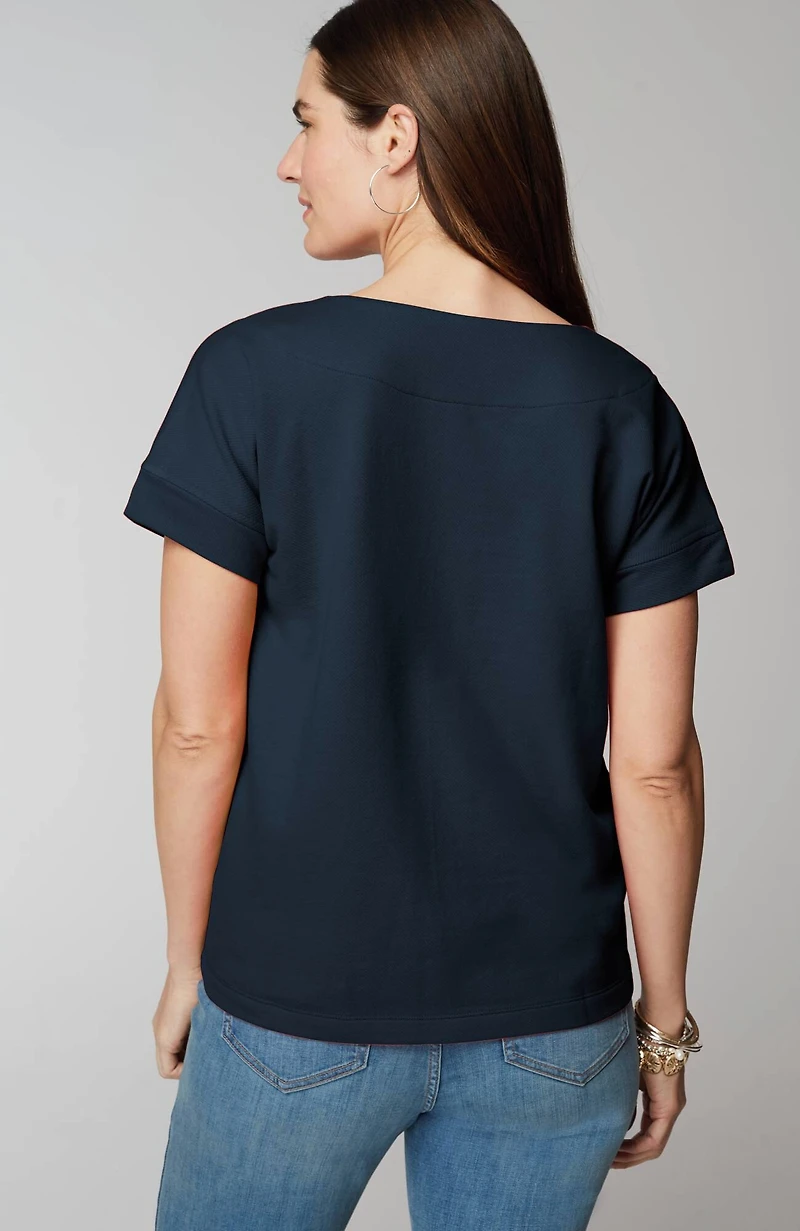 collared short-sleeve sweatshirt