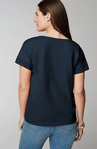 collared short-sleeve sweatshirt