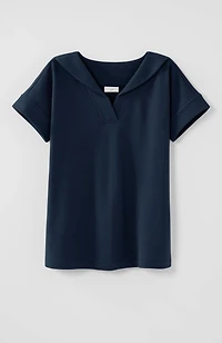 collared short-sleeve sweatshirt