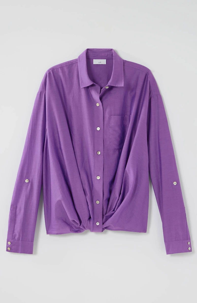 cotton-silk twist-front top
