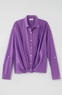 cotton-silk twist-front top