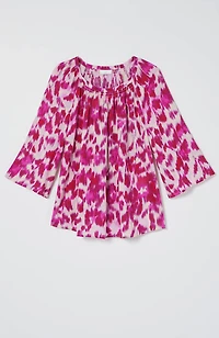 smocked scoop-neck top