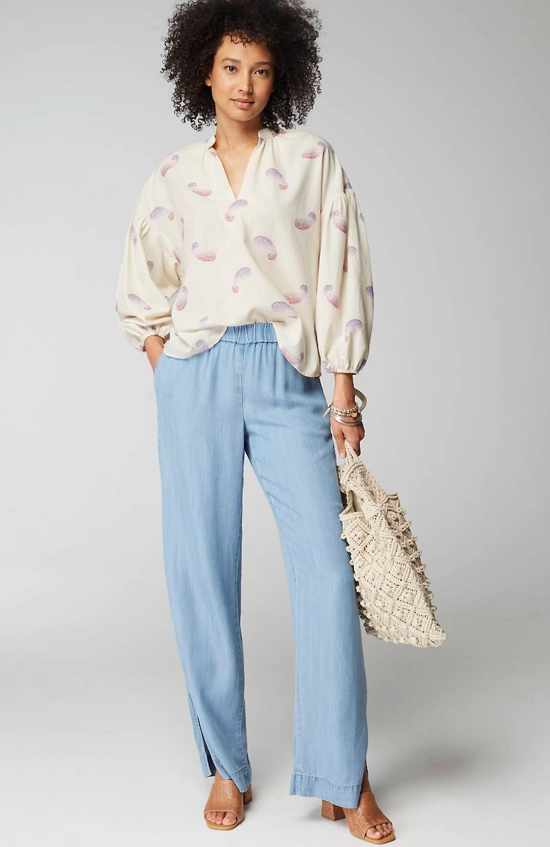 oversized split-neck top