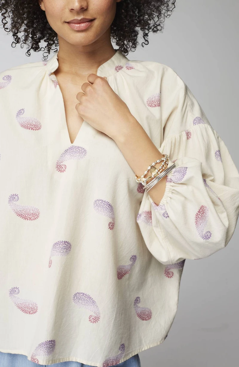 oversized split-neck top