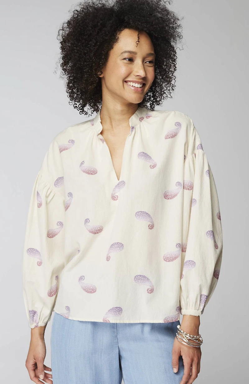 oversized split-neck top