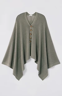 rib-knit two-way poncho