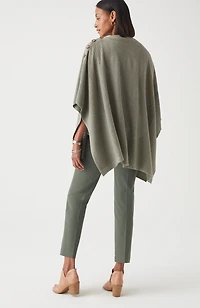 rib-knit two-way poncho
