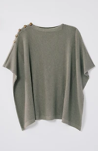 rib-knit two-way poncho