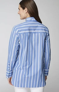 cotton stand-collar tunic