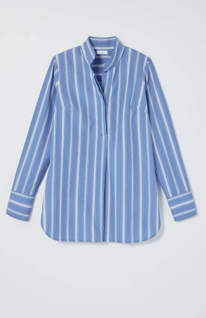 cotton stand-collar tunic