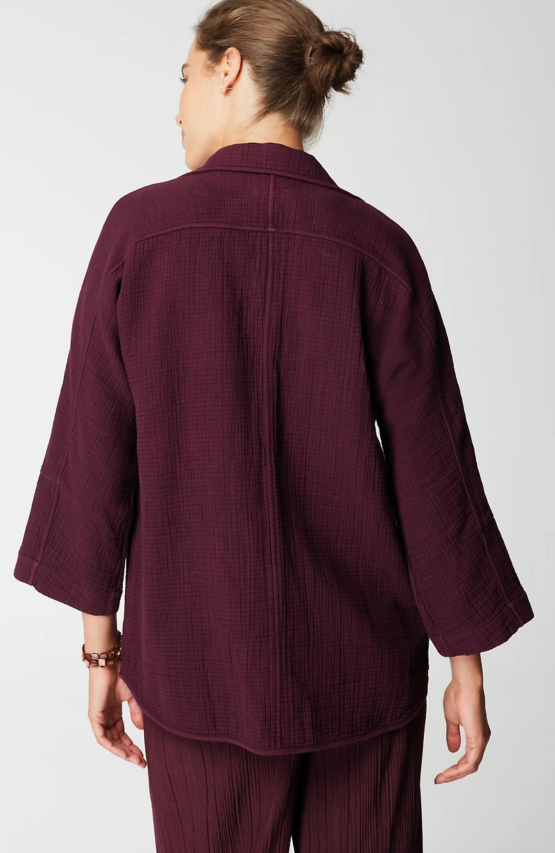 pure jill relaxed gauze blazer