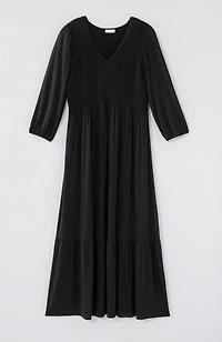 tiered flounced-hem midi dress