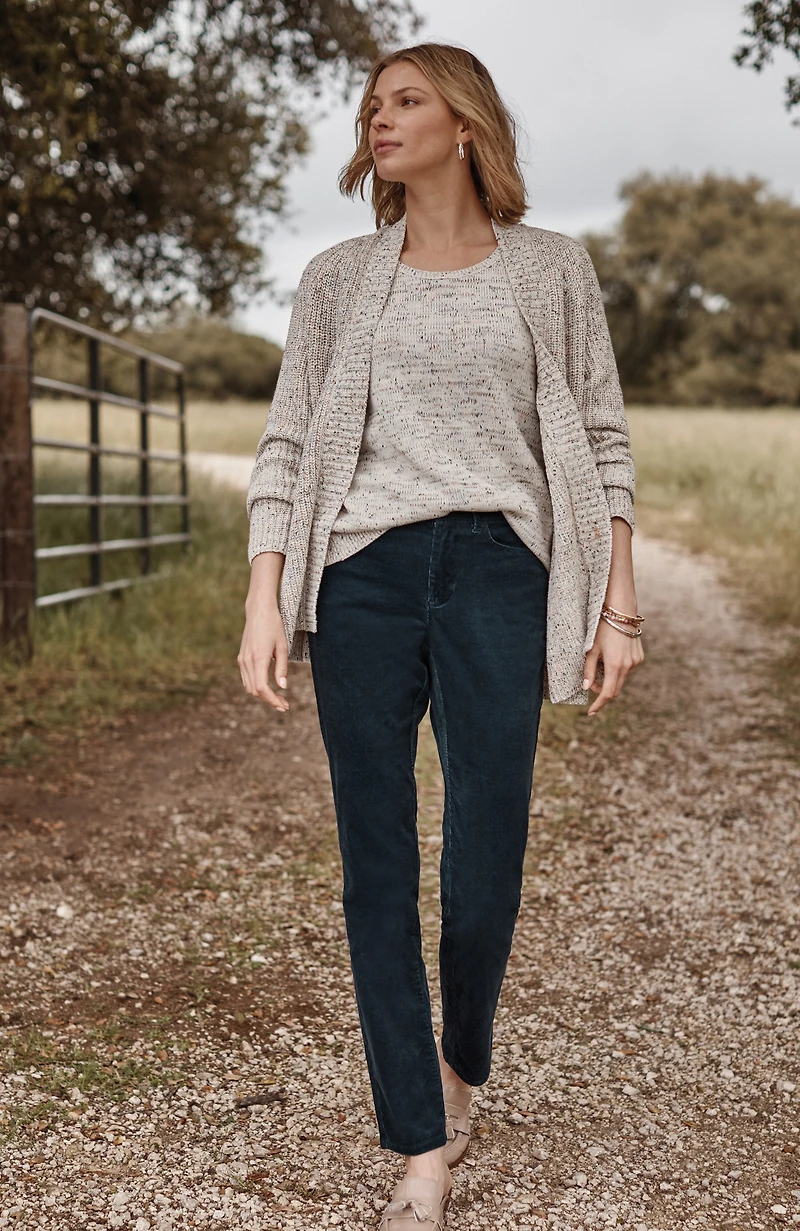 authentic fit slim-leg corduroy pants