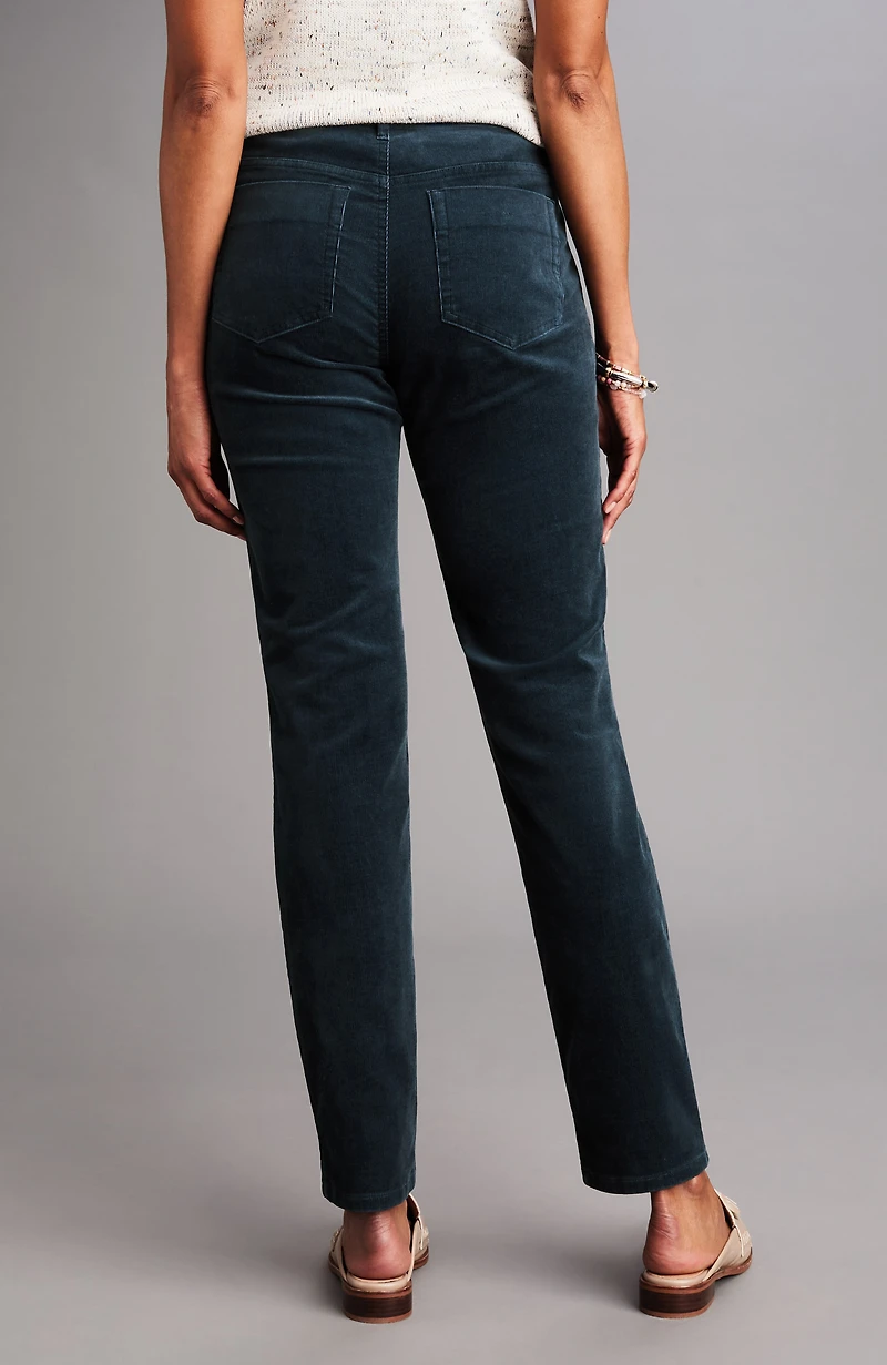 authentic fit slim-leg corduroy pants