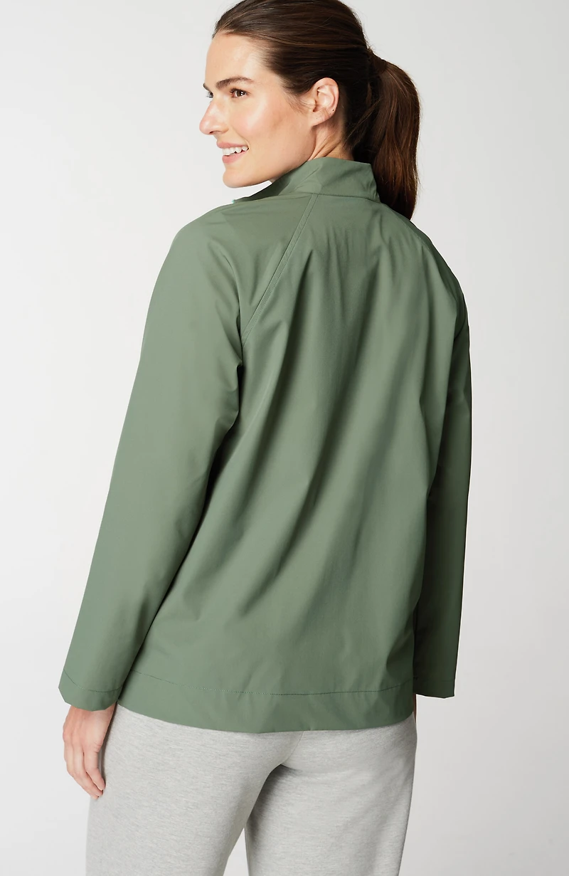 fit contrasting-zipper jacket