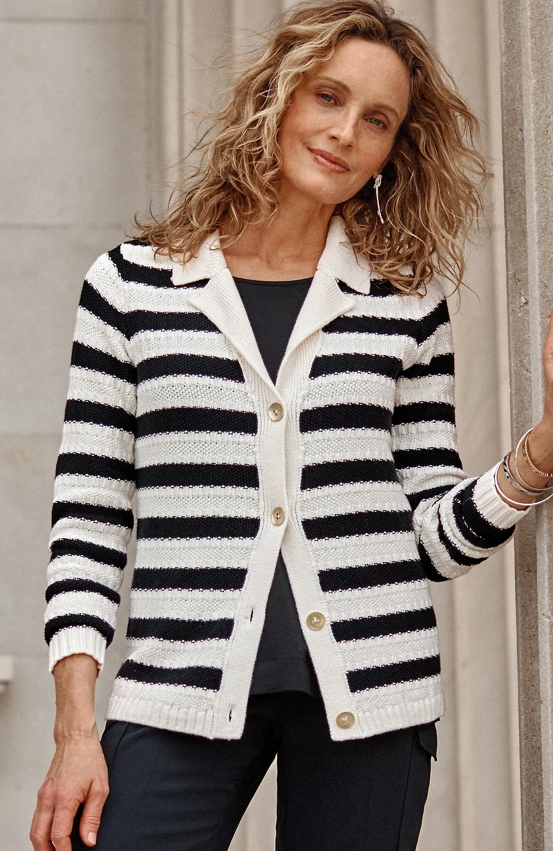 wearever textured collared cardi