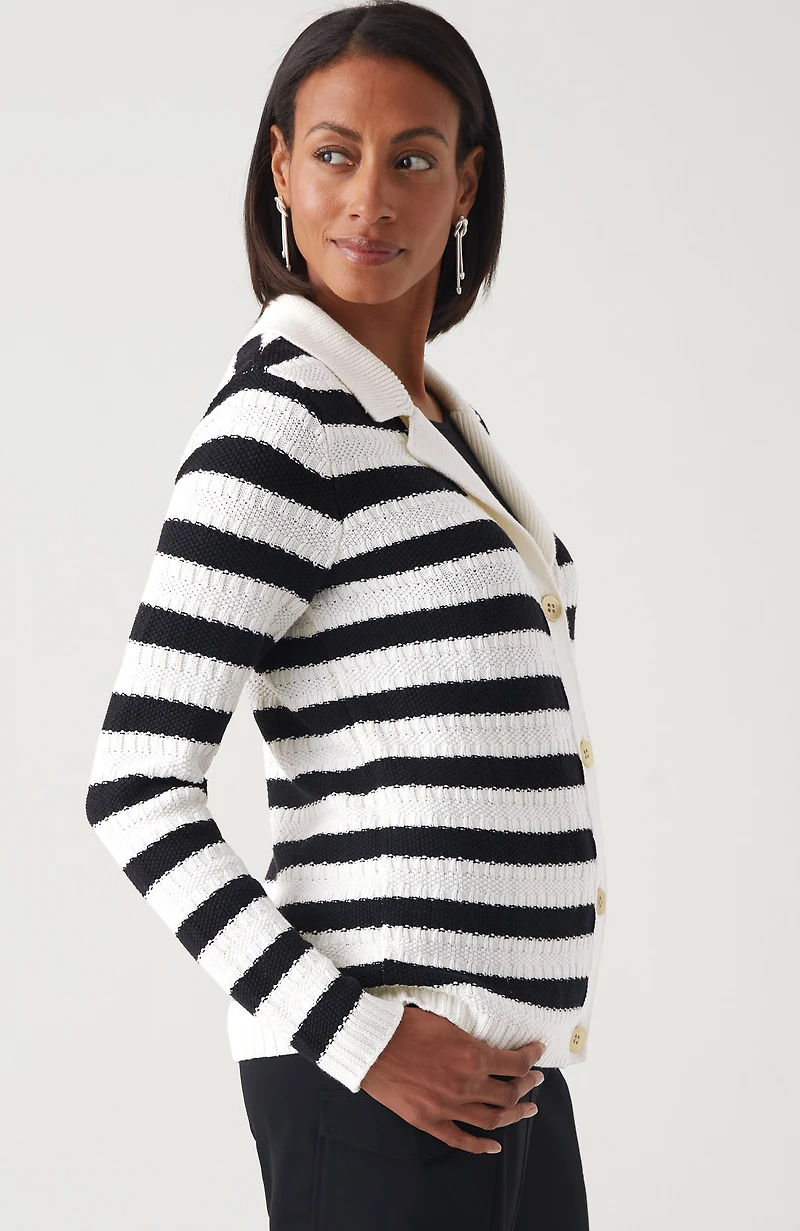 wearever textured collared cardi