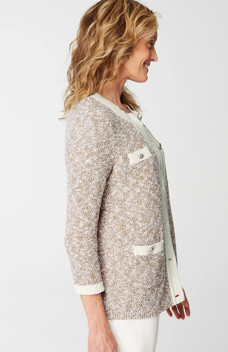 wearever contrast-trimmed sweater-jacket