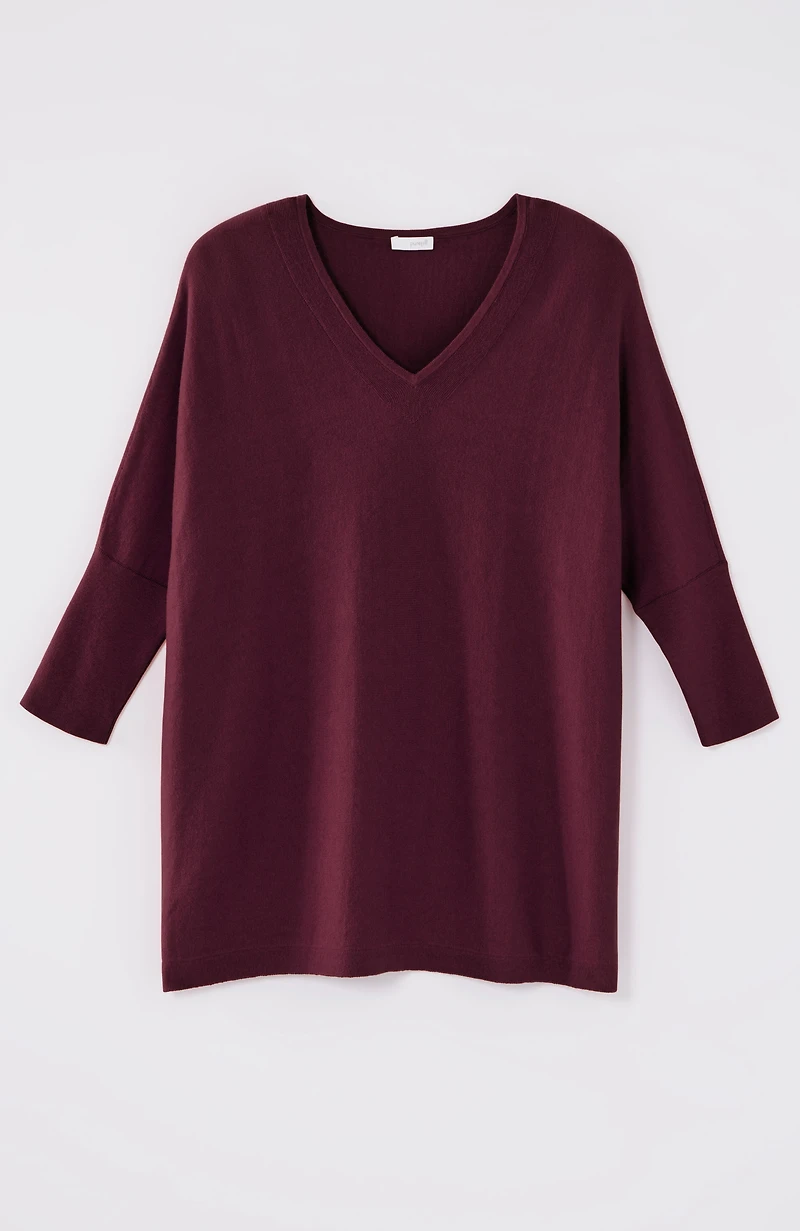 pure jill oversized v-neck sweater