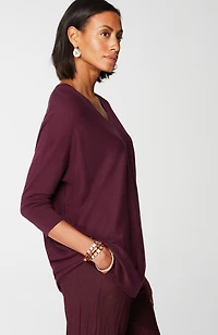 pure jill oversized v-neck sweater