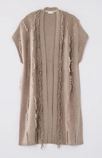 pure jill jacquard fringe gilet