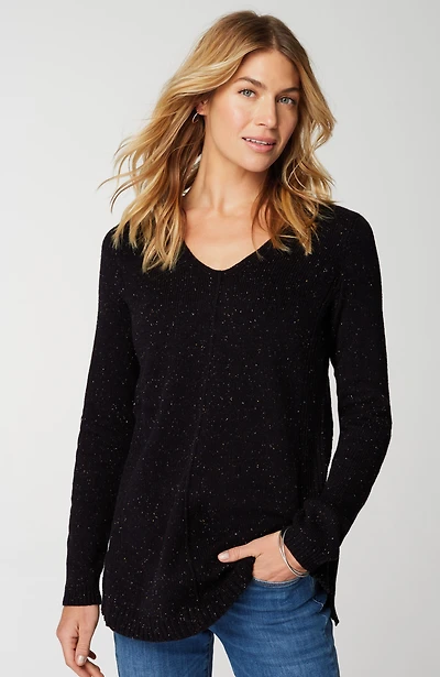 tweeded-cotton sweater tunic