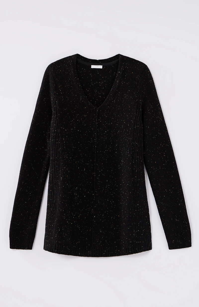 tweeded-cotton sweater tunic
