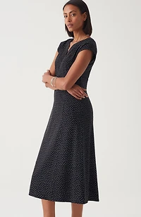wearever seamed split-neck dress