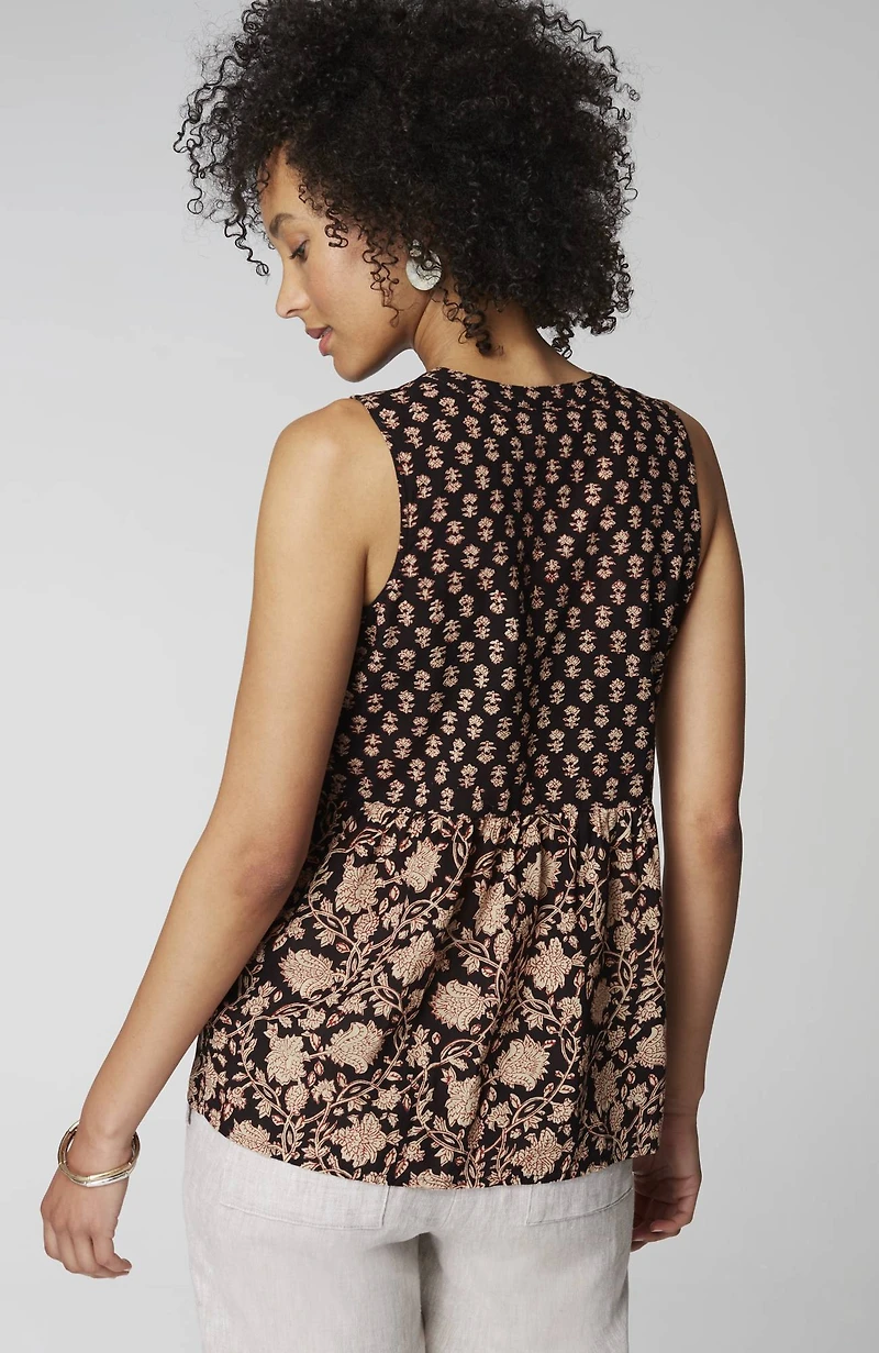 pure jill mixed-block-printed top