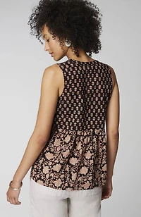 pure jill mixed-block-printed top